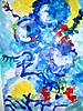 Ramo de claveles azules y amarillos